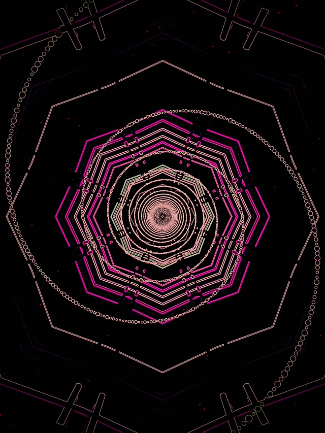 नीऑन टनल अक्टागन वोर्टेक्स VJ Loop 60fps स्क्रीनसेवर 3:4 आइपैड पोर्ट्रेट