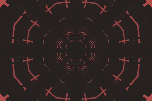 Red Octagon Neon Tunnel VJ Loop 3:2 Surface 60fps Screensaver