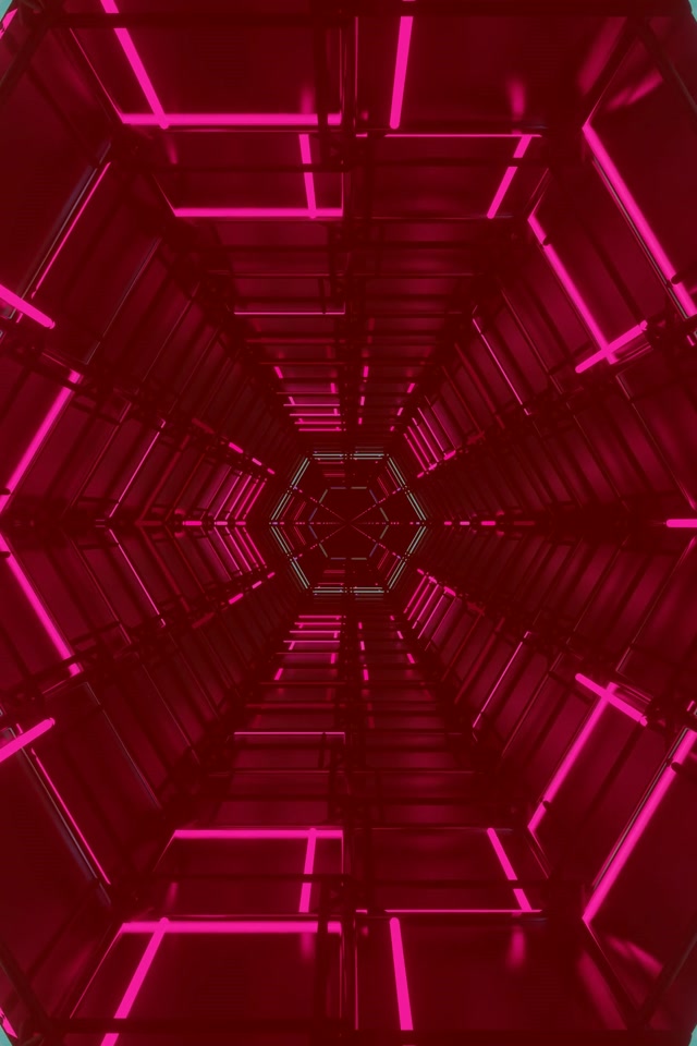 Neon Tunnel VJLoops | गुलाबी हरा षट्कोण ग्रिड | 2:3 पोर्ट्रेट 60fps स्क्रीनसेवर