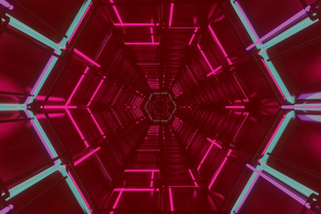 Neon Tunnel षट्कोण भंवर VJLoops 3:2 सरफेस 60fps स्क्रीनसेवर