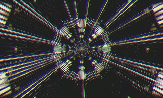 Neon tunel čuvar ekrana 5:3 širok 60fps VJ Loop tamni geometrijski glitch PC