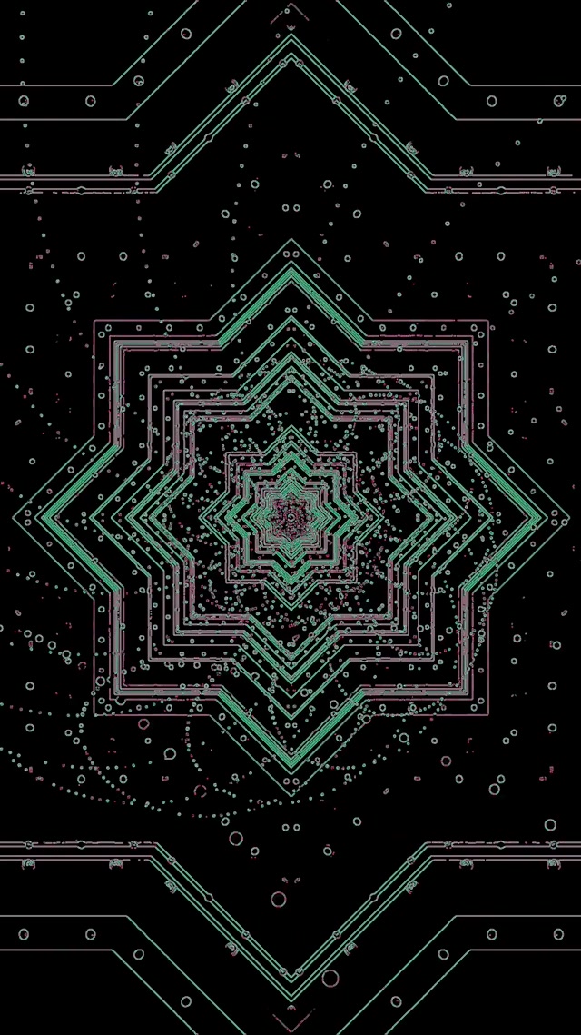 Neon Tunel Zelena Zvijezda Čuvar Zaslona 60fps 9:16 Reels VJ Loop