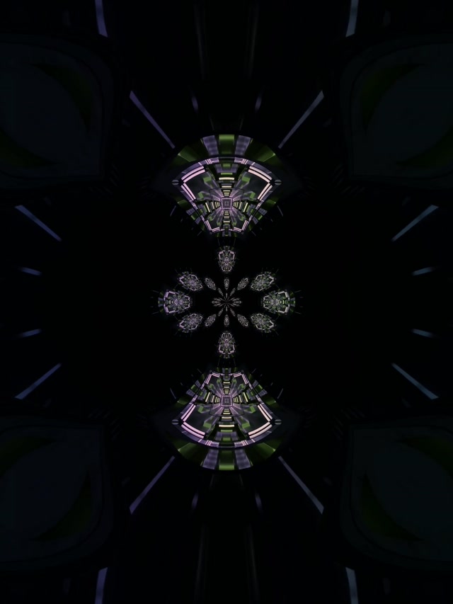 Neon Tunnel Kaleidoscope Vortex 3:4 iPad Portrait 60fps Screensaver Loop
