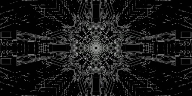 Neon Tunnel Wireframe Kaleidoscope VJ Loop 2:1 Univisium 60fps Screensaver