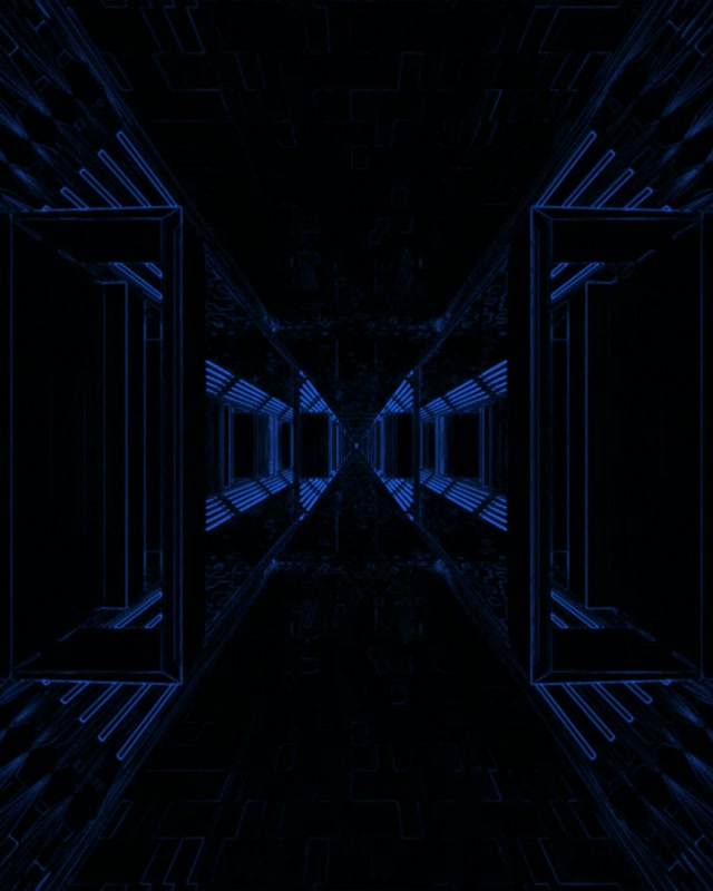 Neon Tunel Plava Mreža VJ Loop 60fps 4:5 Instagram Screensaver