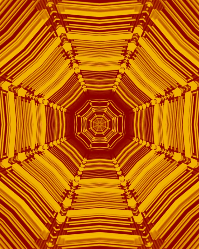 Neon Tunnel Amber Octagon Vortex Vj Loop 4:5 Instagram 60fps Screensaver