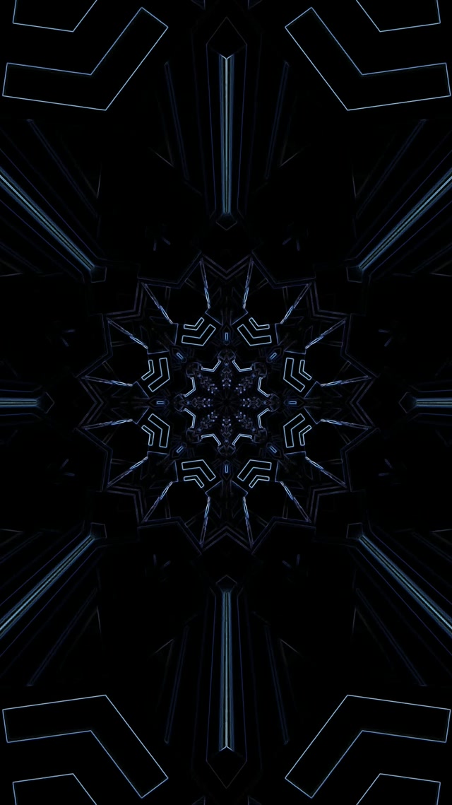 Neon Tunel Plavi Kaleidoskop Zvijezda Vj Loop 9:16 Reels 60fps Čuvar Zaslona