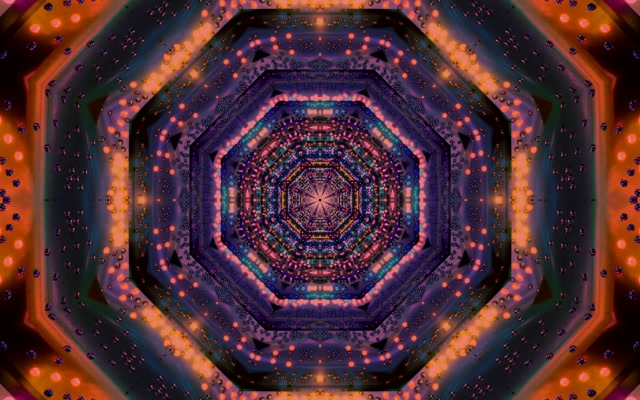 Neon Tunnel Octagon Fractal VJ Loop 60fps 16:10 MacBook Screensaver