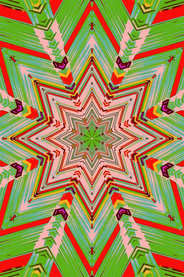 Neon Tunnel Star Kaleidoscope 2:3 Photo Portrait 60fps Screensaver Vj Loop