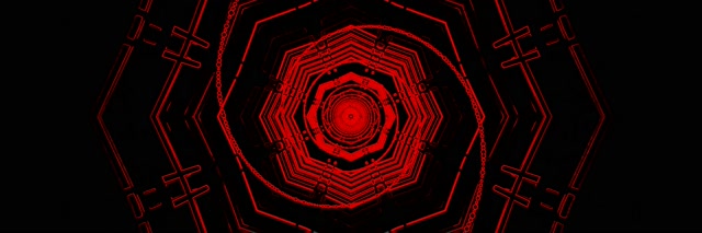 Pulsating Red Hexagon Neon Tunnel 3:1 Screensaver 60fps VJ Loop