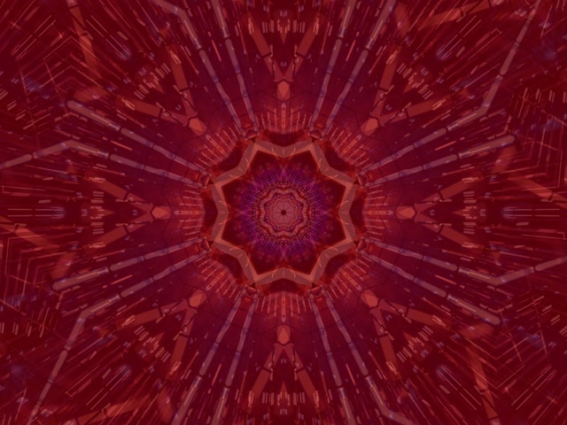 Neon Tunnel Red Star Kaleidoscope Vj Loop 4:3 Classic 60fps Screensaver