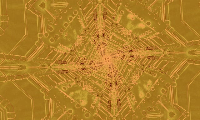 Neon Tunel Zlatni Krug Kaleidoskop VJ Loop 5:3 Širok 60fps Čuvar Ekrana