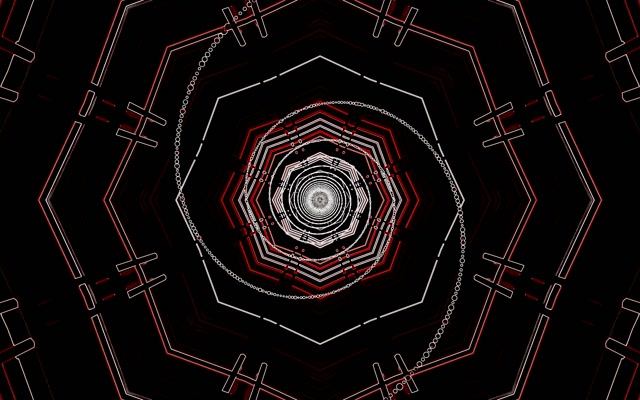 Neonski Tunel Crveni Osmerokut Vrtlog Vj Loop 60fps 16:10 Macbook Čuvar Ekrana