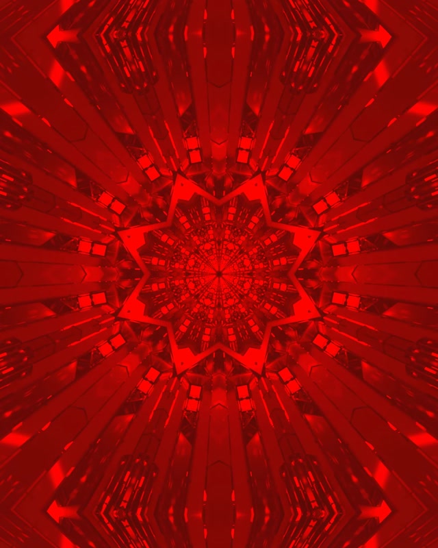 Crveni Fraktal Zvijezda Neon Tunel VJ Loop 4:5 Instagram 60fps Čuvar Zaslona