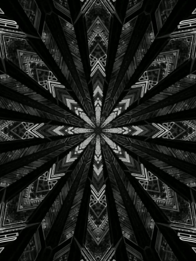 Tamni Neon Tunel Mandala Čuvar Ekrana 3:4 iPad Portrait 60fps VJ Loop