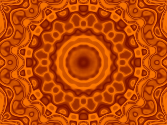 Neon Tunel Narančasta Mandala Vrtlog VJ Loop 4:3 Classic 60fps Screensaver