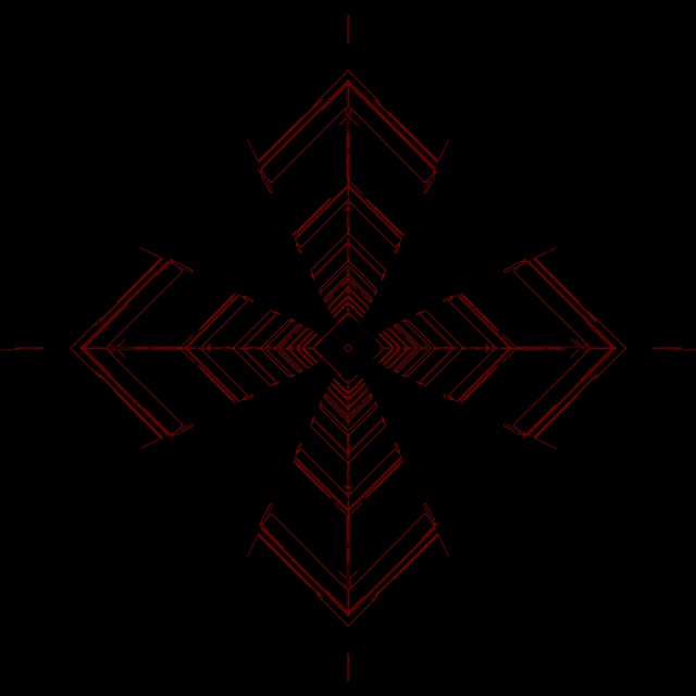 VJ Loop Neon Tunel Crvena Geometrijska Strelica Križ 1:1 Square 60fps Screensaver