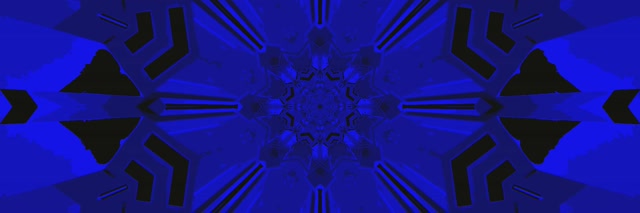 Plavi Neon Tunel Kaleidoskop VJ Loop 3:1 Triple Wide 60fps Čuvar Ekrana