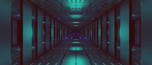 Neon Tunel Plava Zelena Mreža VJ Loop 21:9 Ultrawide 60fps Čuvar Ekrana