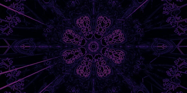 Ljubičasti Fraktalni Kaleidoskop Neonski Tunel Vj Loop 2:1 Univisium 60fps Čuvar Ekrana