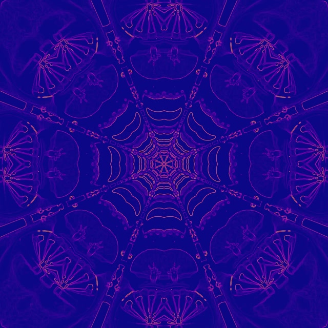 Neon Tunnel Ljubičasta Paučina Kaleidoskop VJ Loop 1:1 Square 60fps Screensaver