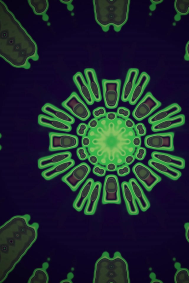 Neon Tunel Zeleni Fraktal Kaleidoskop Eksplozija VJ Loop 2:3 Photo Portrait 60fps Čuvar Zaslona