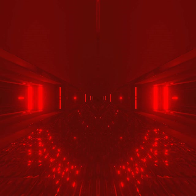 Crveni Neon Tunel VJLoops | Svjetleći Pod Refleksije | 1:1 Square 60fps Čuvar Ekrana