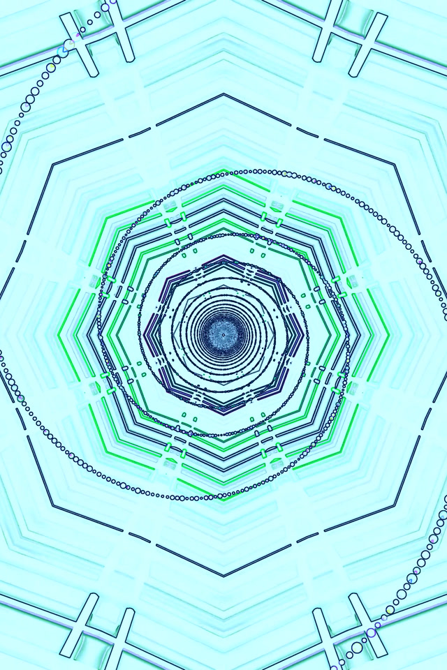 Cijan Neon Tunel Screensaver 60fps 2:3 Photo Portrait VJ Loop PC Laptop