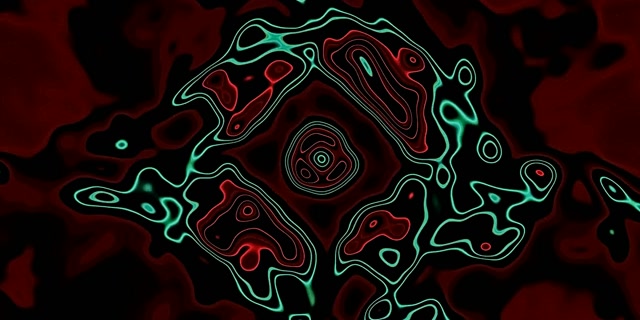 Neon Tunel Vj Loop Kovitlava Ljubičasto Zelena Kontura 2:1 Univisium 60fps Čuvar Zaslona