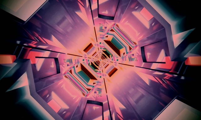 Neon tunel oktagon vrtlog VJ Loop 5:3 širok 60fps čuvar ekrana