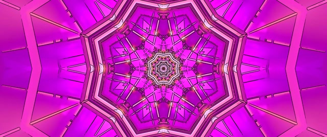 Neon Tunel Ružičasti Kaleidoskop Zvijezda Vj Loop 2.39:1 Cinemascope 60fps Screensaver