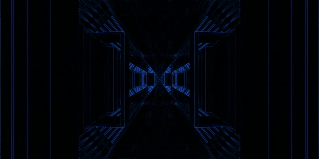 Plavi Neon Tunel Koridor Loop 2:1 Univisium 60fps Screensaver VJ Loop
