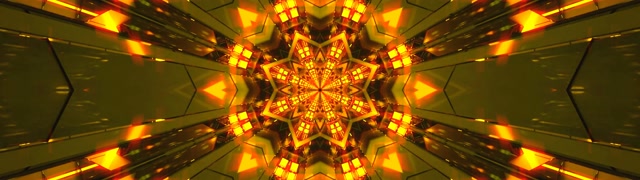 Neon Tunel Zlatna Zvijezda Kaleidoskop VJLoops 32:9 Super Ultrawide 60fps Čuvar Ekrana