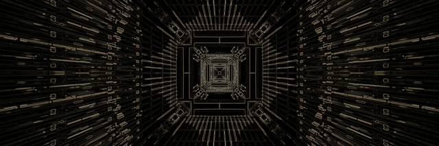 Neon Tunel Zlatno Kolo VJ Loop 3:1 Trostruki Široki 60fps Čuvar Ekrana