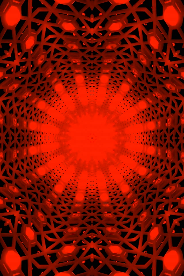 Crvena Crna Mandala Neon Tunel Vj Loop 2:3 Photo Portrait 60fps Čuvar Ekrana