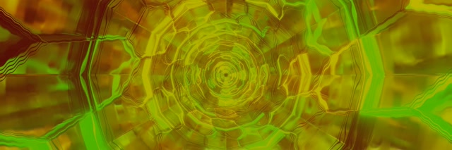 Neon Tunel Zelena Zlatna Poligon Vrtlog VJ Loop 3:1 Triple Wide 60fps Čuvar Zaslona