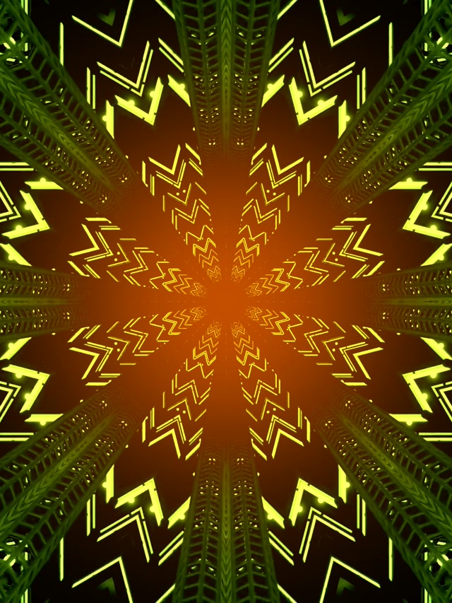 Neon Tunel Kaleidoskop Eksplozija 3:4 iPad Portrait 60fps Čuvar Ekrana VJLoops