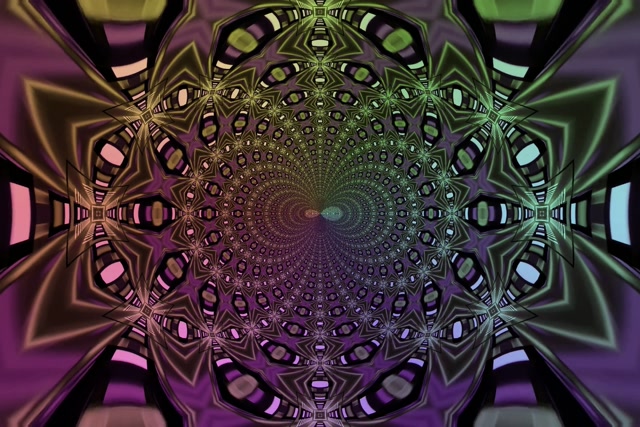 Neon Tunel Fraktalni Kaleidoskop 3:2 Surface 60fps Screensaver Vj Loop