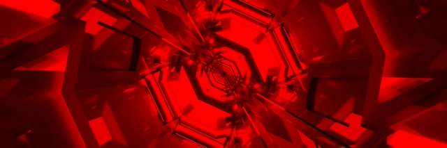Crveni Neon Tunel Oktagon Vrtlog VJ Loop 3:1 Triple Wide 60fps Čuvar Ekrana
