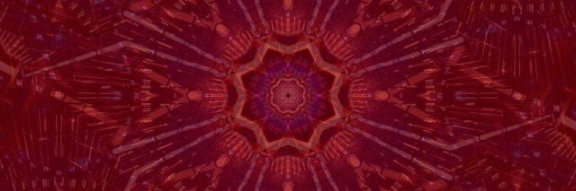 Crvena Kaleidoskop Zvijezda Neon Tunel VJ Loop 3:1 Triple Wide 60fps Čuvar Ekrana