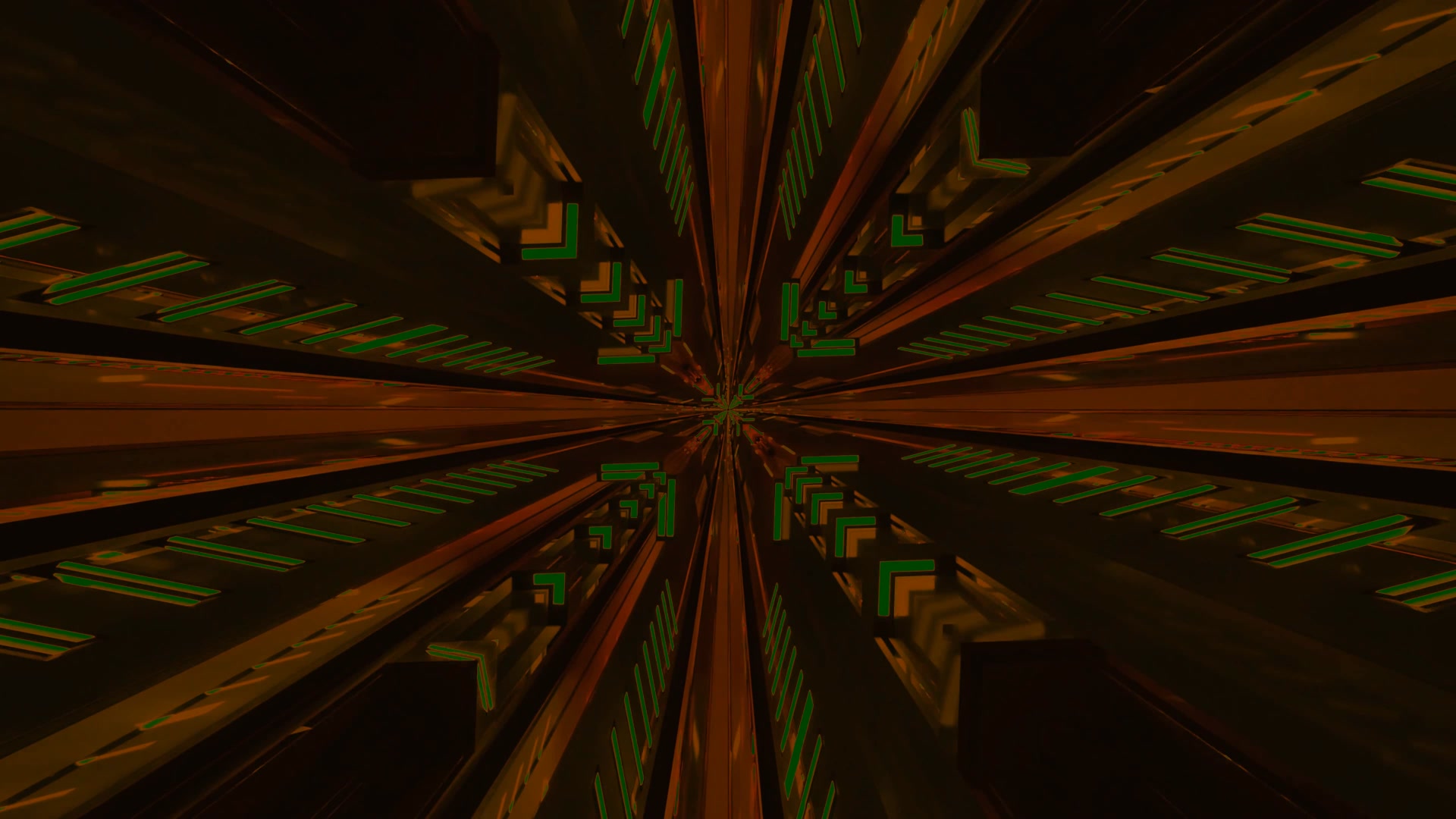 neon tunnel képernyővédő 4K UHD 60fps narancs zöld geometrikus minták windows 11 VJ ...