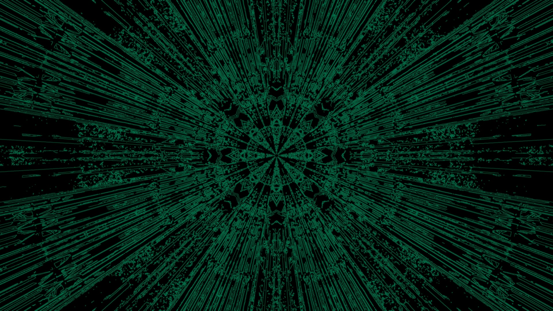 Zöld Neon Alagút Kaleidoszkóp Képernyővédő 4K UHD 60fps VJLoops