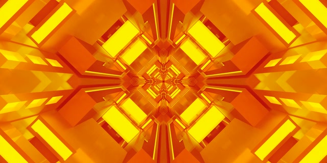 Neon Alagút Narancssárga Arany Gyémánt Kaleidoszkóp VJ Loop 2:1 Univisium 60fps Képernyővédő