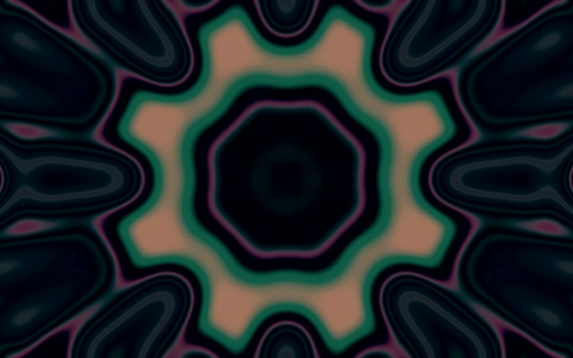 Neon Tunnel Teal Star Mandala Vj Loop 16:10 macbook 60fps Screensaver