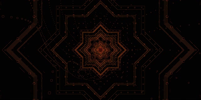 Neon Tunnel Copper Star Mandala Vj Loop 2:1 Univisium 60fps Screensaver
