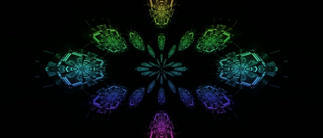 Neon Tunnel Kaleidoscope Fractal Vj Loop 21:9 Ultrawide 60fps Screensaver