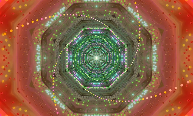 Neon Tunnel Octagon Green Red Screensaver 5:3 Wide 60fps VJ Loop