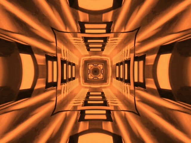 Vj loop Neon Tunnel Orange Kaleidoscope 4:3 classic 60fps Screensaver