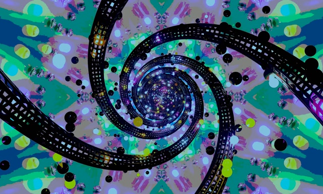 Neon Tunnel Spiral Vortex VJ Loop 5:3 Wide 60fps Screensaver