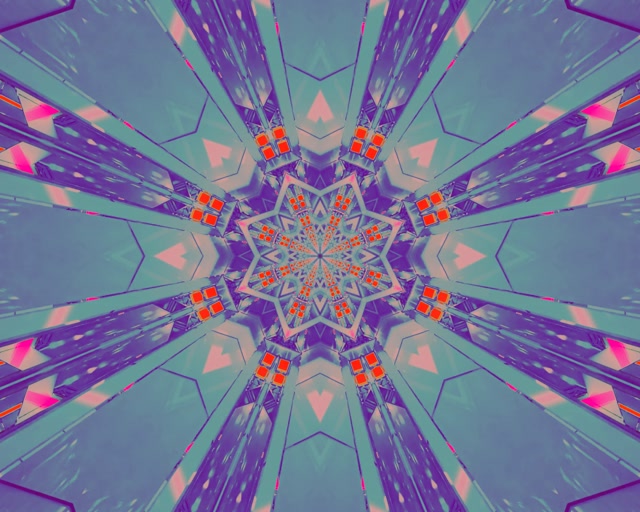 Neon Tunnel Kaleidoscope Star Burst 5:4 industrial 60fps Screensaver Vj Loop